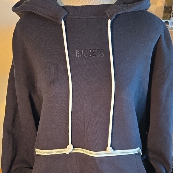 NBA Other - Houston Rockets Nike Standard Issue Black Hoodie with White Drawstrings